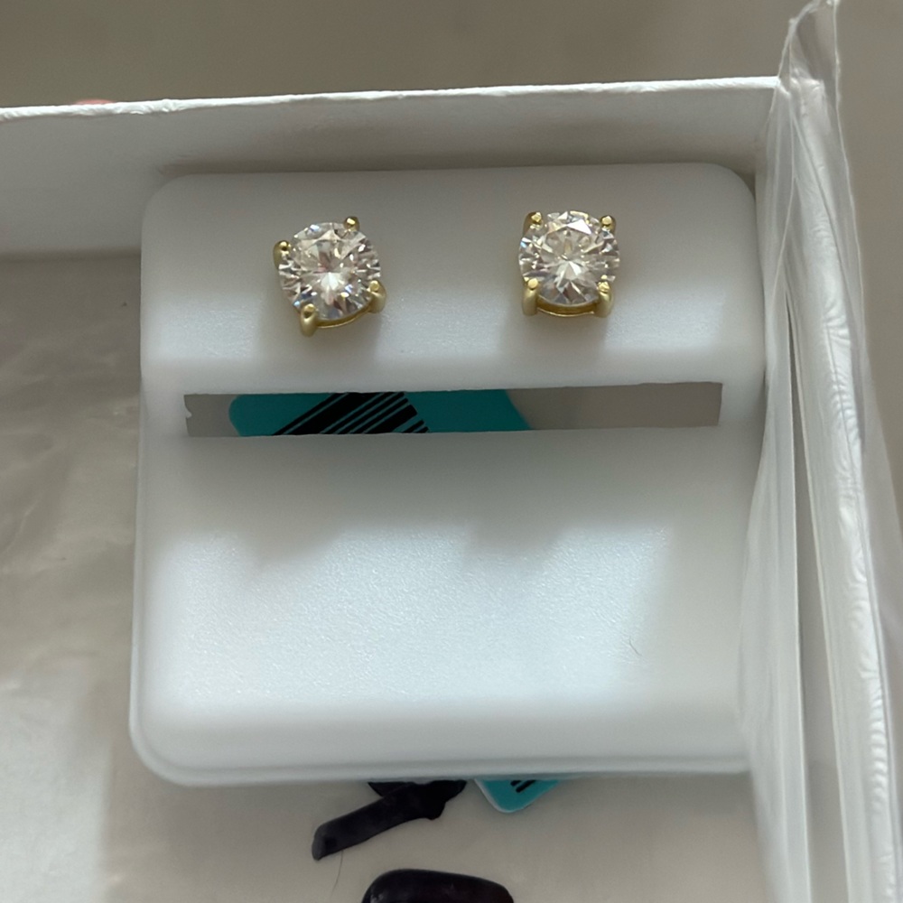 1.50 Carat Moissanite diamond sterling silver earrings
